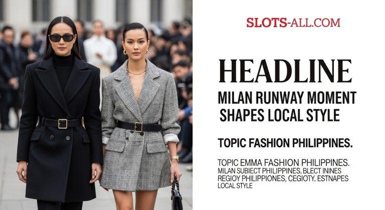 Emma Tiglao on a Milan Fashion Week runway representing emma Fashion Philippines, with media and designers applauding