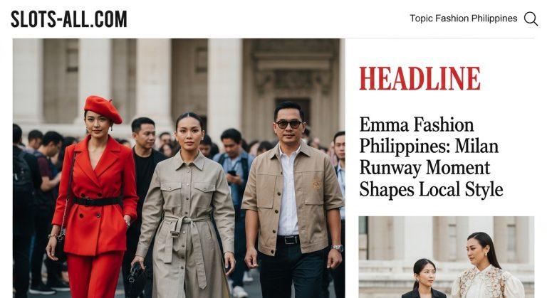 Emma Tiglao on a Milan Fashion Week runway representing emma Fashion Philippines, with media and designers applauding