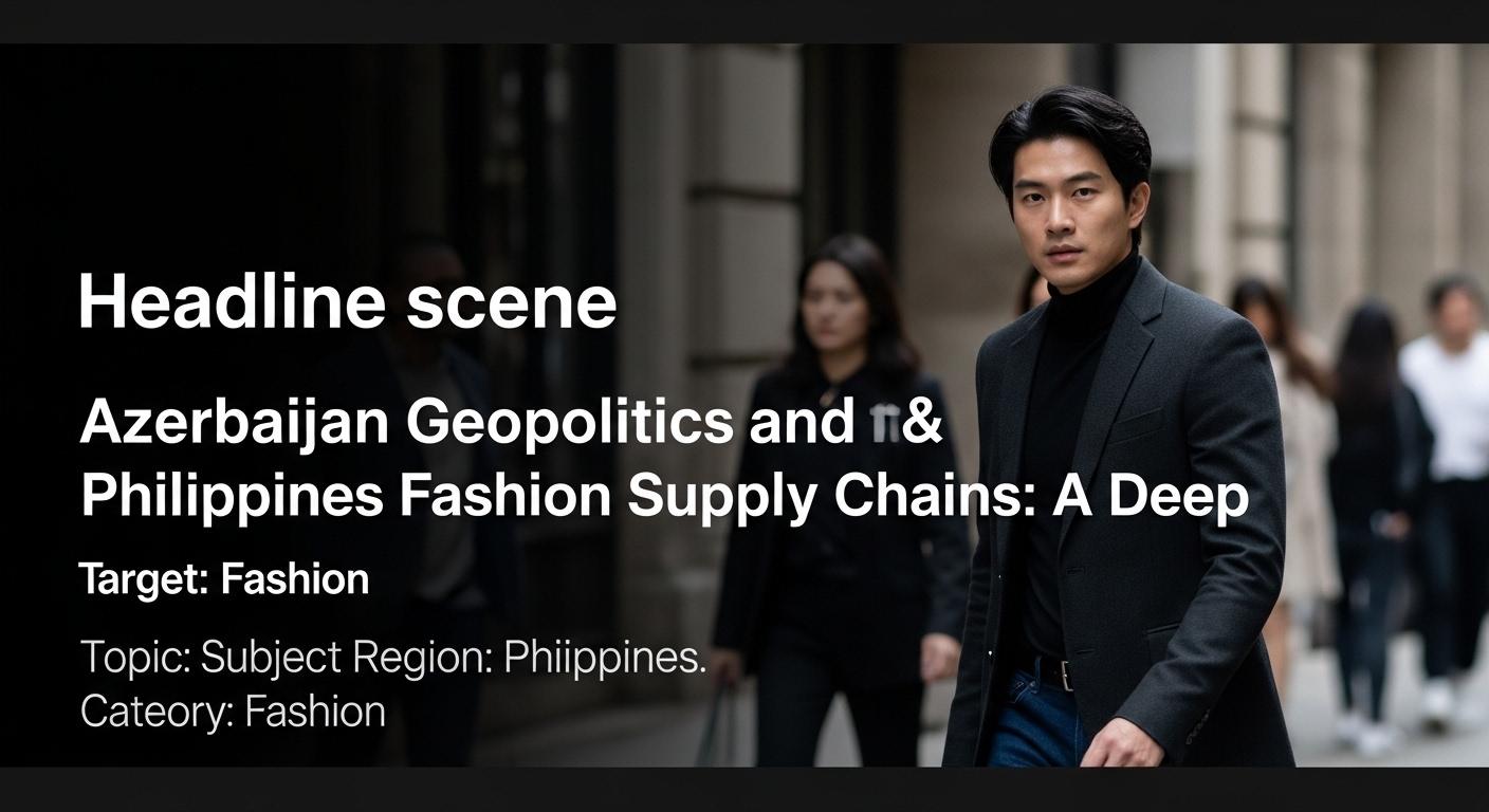 News analysis graphic showing a map with Azerbaijan highlighted to symbolize geopolitical risk for fashion supply chains