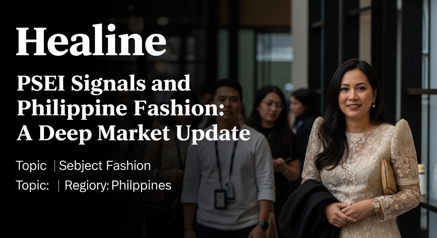 Editorial collage showing stock charts and Philippine fashion items for market analysis.