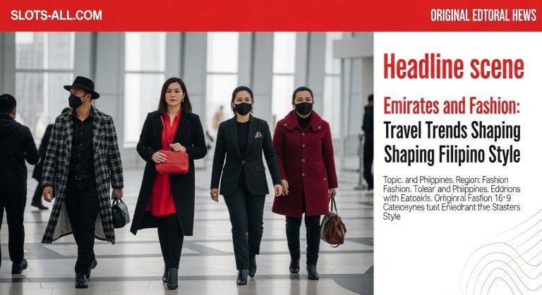 Travel fashion editorial featuring subdued luxury looks with a Dubai-inspired backdrop and Philippine cultural accents.