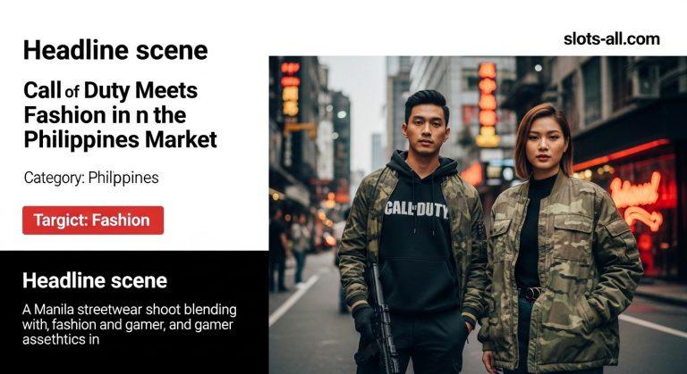 Manila streetwear inspired by Call of Duty aesthetics in a storefront window.