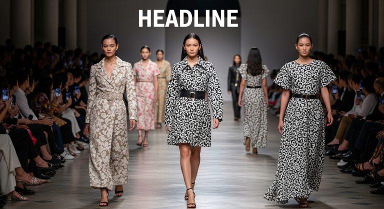 Models walk runway Melrose Fashion event with streetwear looks and urban ambiance